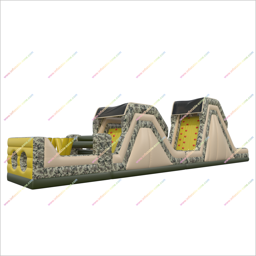 Long Boot Camp Inflatable Obstacle Course Camo Inflatable Special Ops