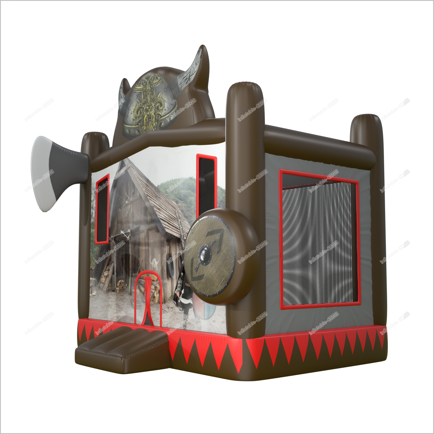 Axe And Shield Inflatable Castle Bounce House Outdoor Soft Play Jumpy