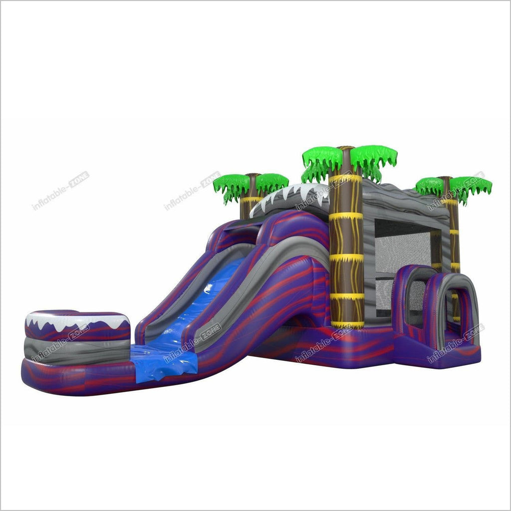 Wet And Dry Combo Inflatable Big Water Slide Bounce House Commercial J ...