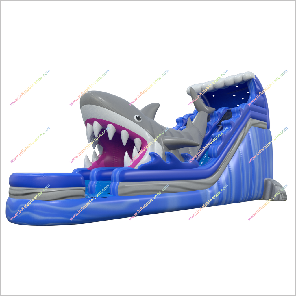 Backyard Shark Inflatable Waterslide Swimming Pool Party Popular Comme
