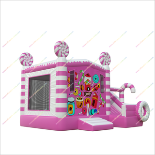 Rentable Inflatables Candy Land Theme Party Slide And Bounce House Combo Rentable Inflatabl