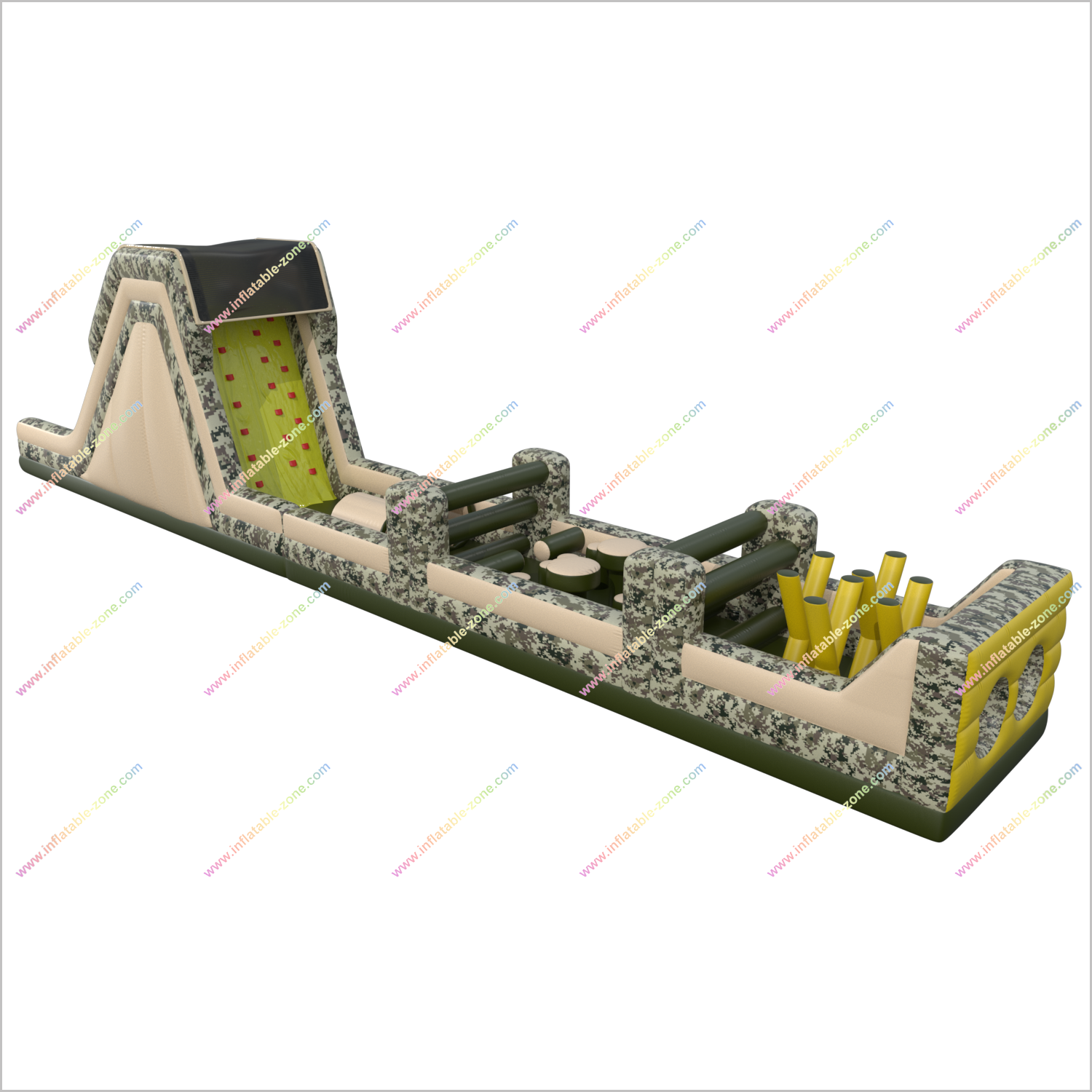 Army Inflatable Assault Course Inflatable Obstacle Race Commercial ...