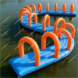 Adult Inflatable Water Park Lake Floating Obstacle Course Long Slip N Slide Arch Water Games For Outside