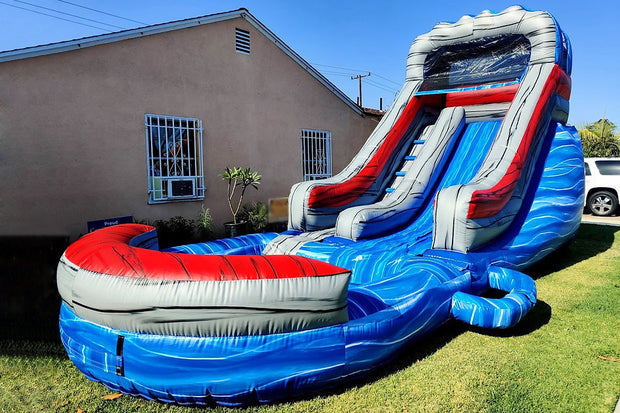 Water slide splash inflatable pool huge bounce house commercial slides large waterslide