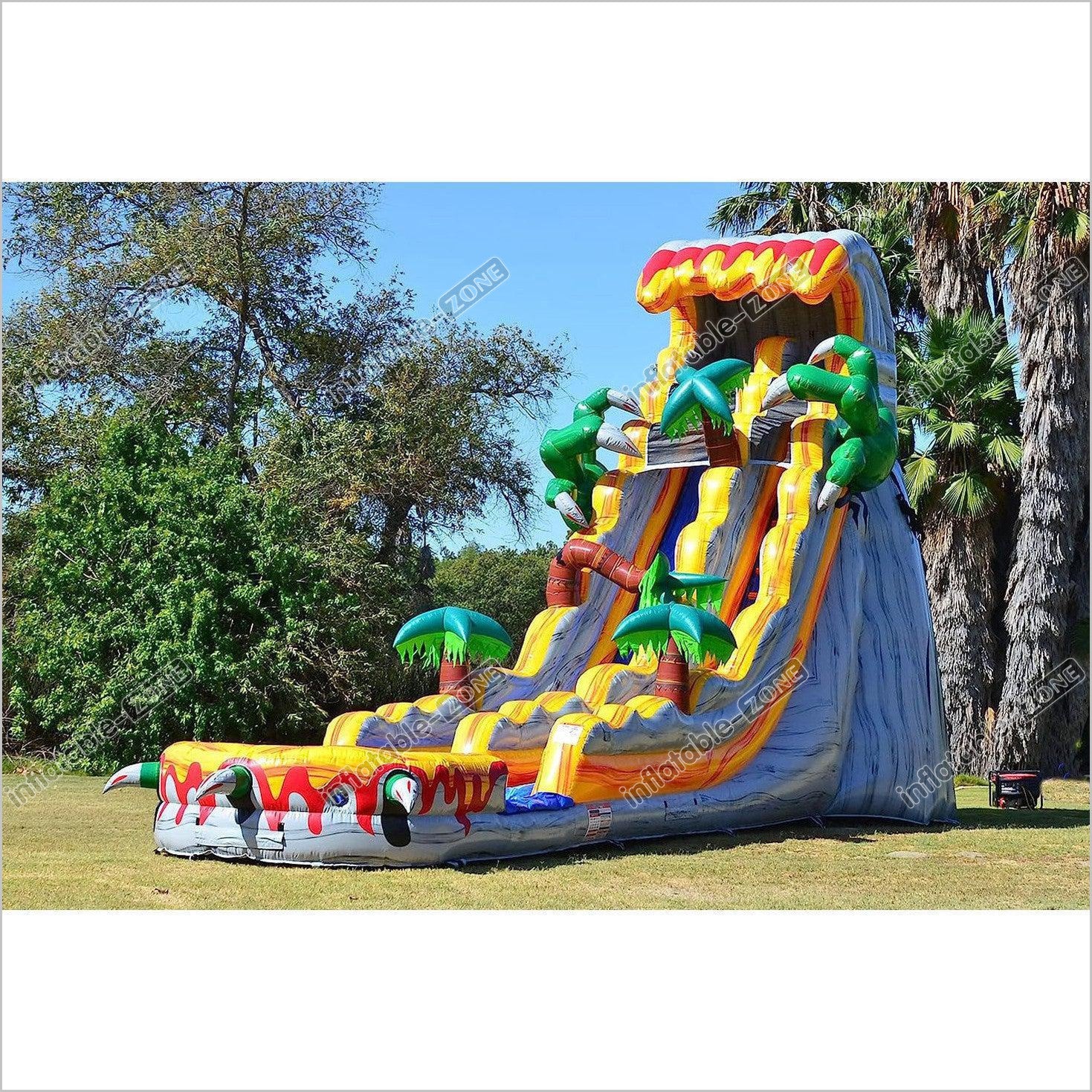 Big Inflatable Pontoon Blow Up Water Slide Big Inflatable Pontoon Slides A Bounce House Play ...