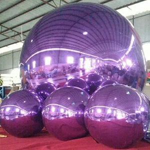 Purple Inflatable Mirror Ball Event Party Hanging Inflatable Ball Balloon For Indoor Exhibition