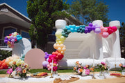 Inflatable White Bounce House With Slide For Party /Wedding