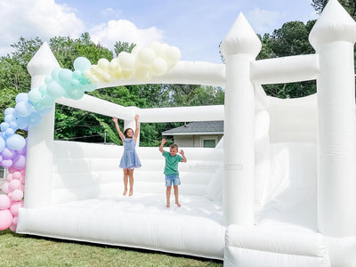 White Bounce House With Slide