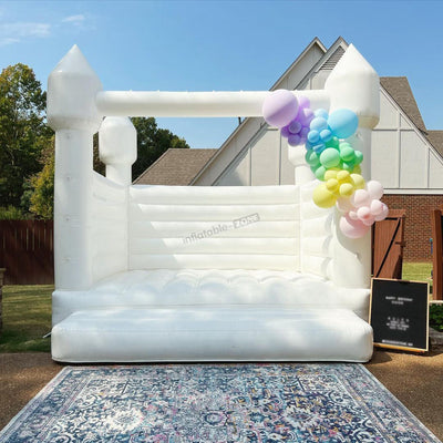 Awesome white bounce house, romantic wedding white bouncy castle