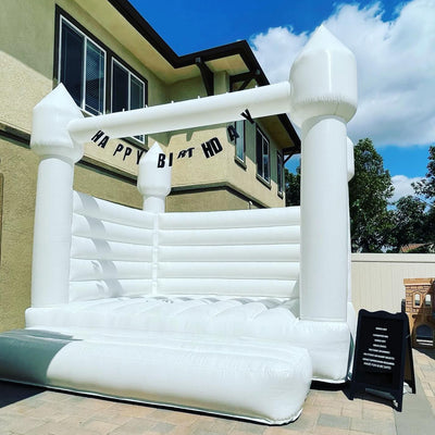 White Inflatable Wedding Bounce House, Romantic White Bouncy Castle