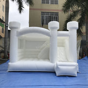 Inflatable White Bounce House With Slide