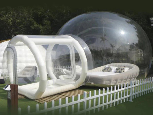 Inflatable bubble camping tent with tunnel clear inflatable lawn tent inflatable bubble tent