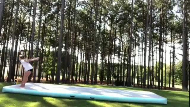 Mint Green Gray Air Tumble Mat Gymnastics Track