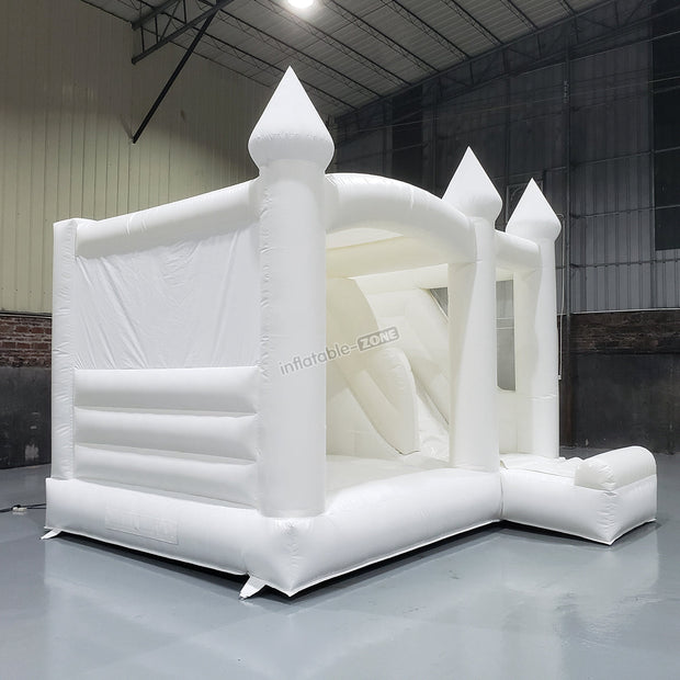 White Bounce House With Slide For Wedding/Party