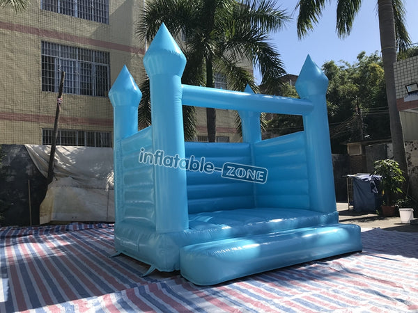 Blue Bounce House White Inflatable Wedding Bouncy Castle With Plato PVC Material For Kids Todders Party