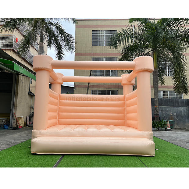Pastel Peach Wedding Bounce House Castle , Inflatable Party Jumping Castle