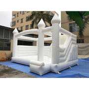 inflatable slide bouncer combo,Inflatable Wedding Bounce House White Jumping Castle with Slide