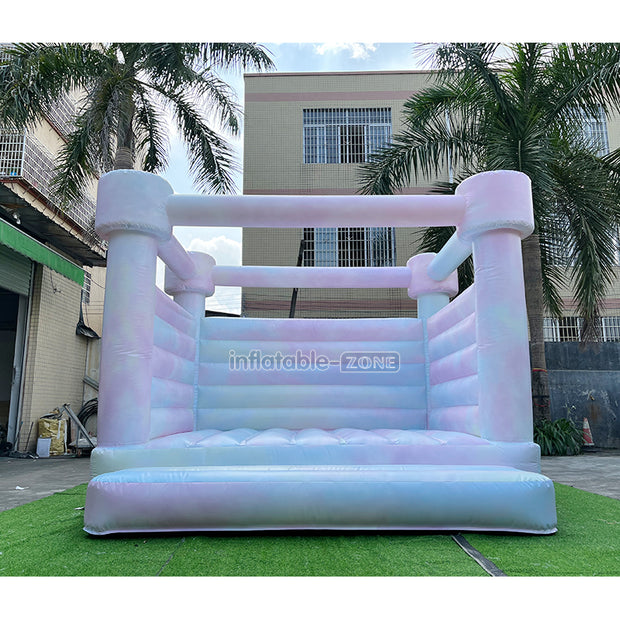 Commercial tie dye Inflatable Wedding Castle White Jumper Bouncer Colorful Bounce House for party and events