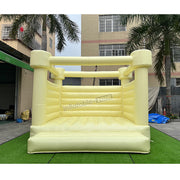 Commercial inflatable pastel white bouncy castle inflatable light yellow bounce castle