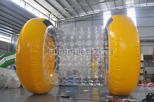 Big round inflatable water roller, human inside rolling water roller