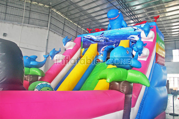 Inflatable double slide ocean high quality inflatable fun city