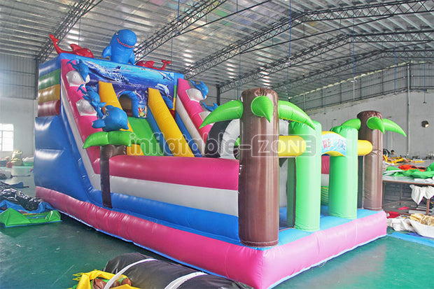 Inflatable double slide ocean high quality inflatable fun city