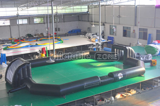 Black color Inflatable Soccer Field, indoor and outdoor inflatable Football Pitch Court