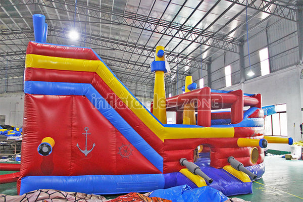 Corsair theme inflatable slide fashion inflatable pirate boat slide for kids