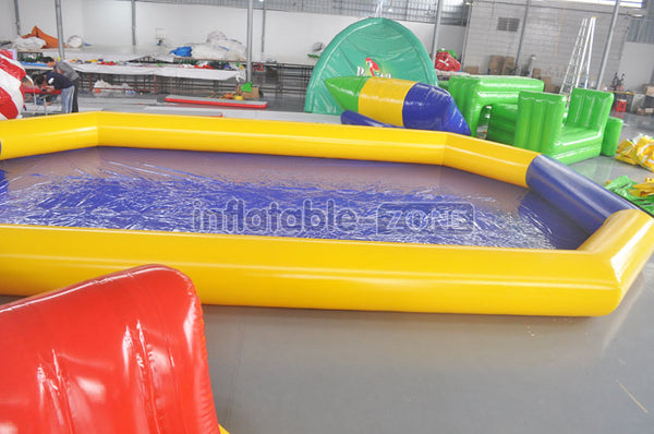 Blue and yellow Inflatable water pool, children play enjoyment water game pool