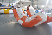 Inflatable water game seesaw orange color, inflatable seesaw for water game