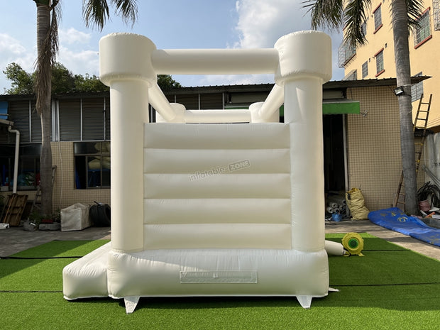 Round top All white bounce house rental Inflatable slide wedding castle jumper