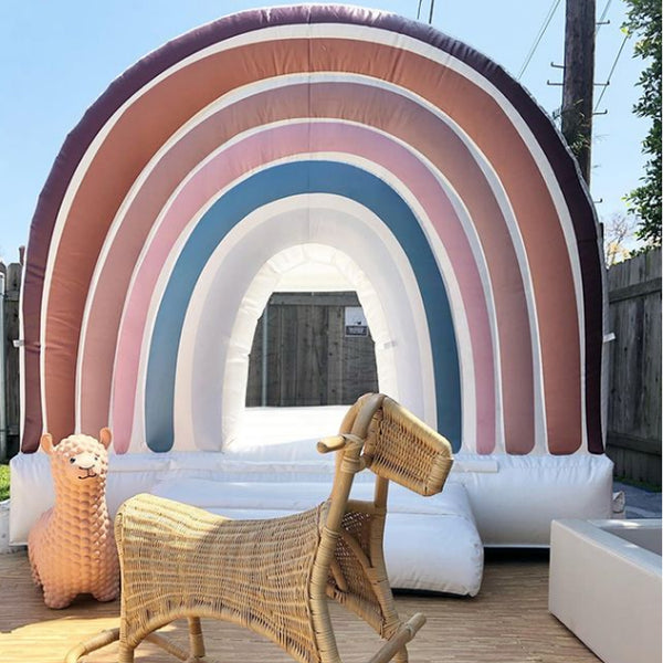 BoHo Style wedding bounce castle rainbow for sale, inflatable rainbow bounce house