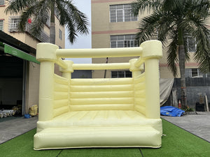 Commercial inflatable pastel white bouncy castle inflatable light yellow bounce castle