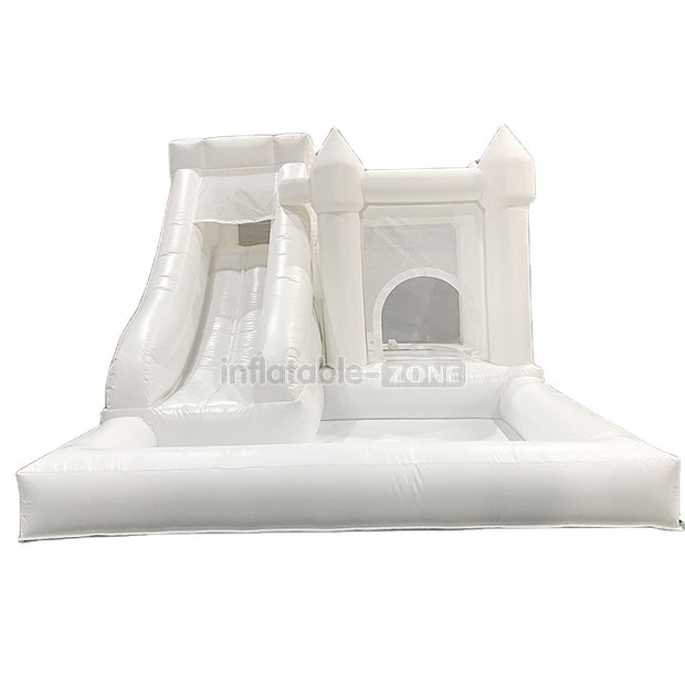 toddler jumps bounce house ball pit slide inflatable white bouncing castle fpr party and events
