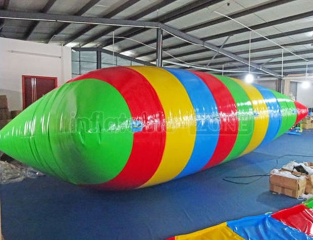 Inflatable Multicolor Rainbow Color Water Pillow, Big Pillow Inflatable Crazy Water Jumping