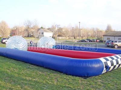 Inflatable zorb ball track, inflatable race track for grass zorb ball