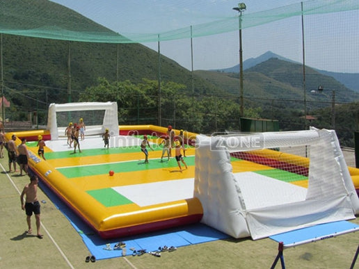 Inflatable football arena pitch, inflatable soccer arena field with abstacle