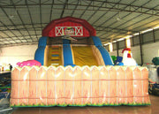 Inflatable the farm themed standard dry slide top inflatable dry commercial slide for children under 15  years