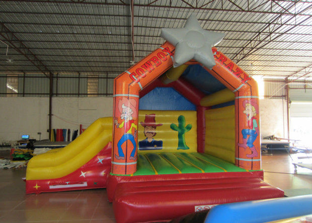Simple inflatable star themed combo Wild west cowboy inflatable bounce with slide for party