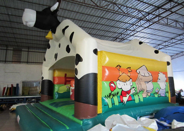 Commercial inflatable cow bouncy PVC inflatable animal bouncer digital painting inflatable jumping house