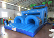 Inflatable Outdoor Obstacle Course Bounce House , Blow Up Obstacle Course 12 X 4 X 5m