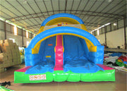 Attractive Arch Water Jump House , Outdoor Games Inflatable Garden Water Slide