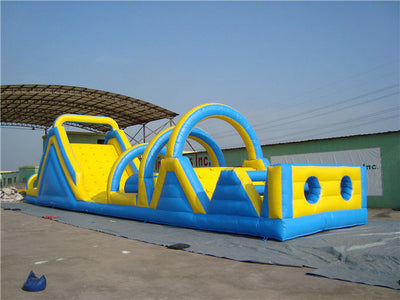 Fun Inflatable Water Obstacle Course Water Slide For Birthday Party Abrasion Proof