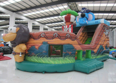 Elephant Inflatable Pirate Ship Bouncer Animals Pirate Boat Silk Printing hot sale inflatable animals pirate boat