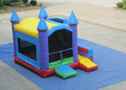 Simple inflatable bouncer house with slide classic inflatable castle combo for children over 5 years