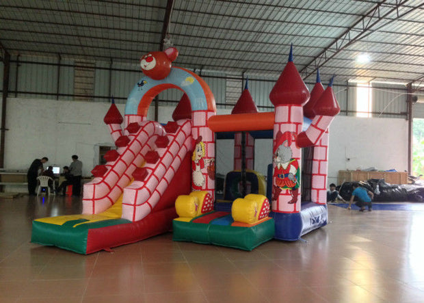 Classic brown bear inflatable castle bouncy house cheap price inflatable jumping castle combo for kids under 10