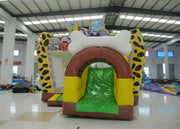 Hot sale inflatable Stone Age bouncy combo bright colour inflatable stone age jumping house with protection net on sale