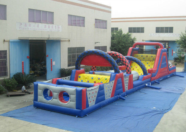 Long Track Professional Bounce House , Commercial Obstacle Bouncy Castle Outdoor games Reliable inflatable