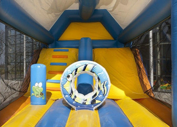 Big Shark Inflatable Kids Jump House , Professional Shark Bounce House Rental