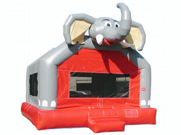 Amusement Park Cute Elephant Huge Bounce House , Small Indoor Bouncy Castle Hire